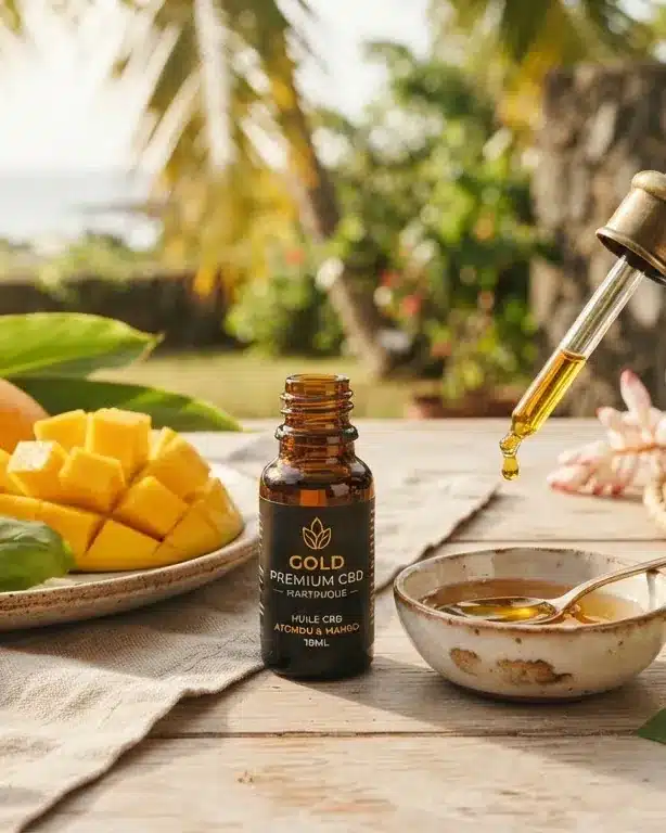 Huile CBD Gold Premium, mangue et fruits de la passion