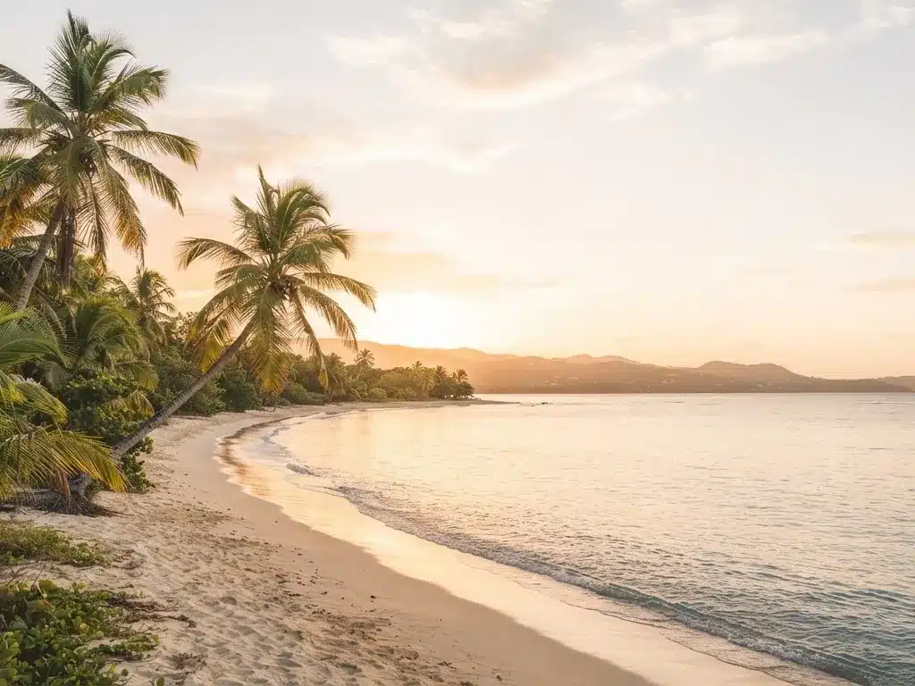 Côte de la Martinique au coucher du soleil